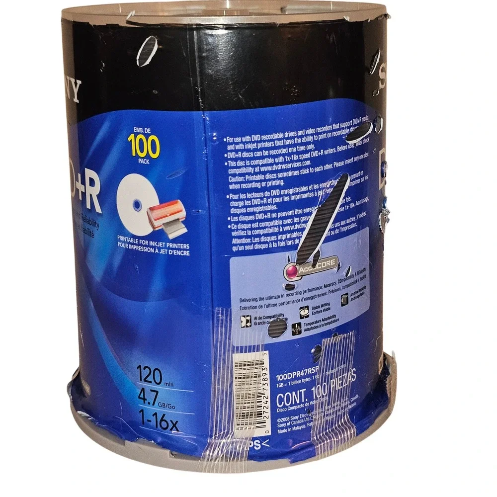 Sony dvd+r 100